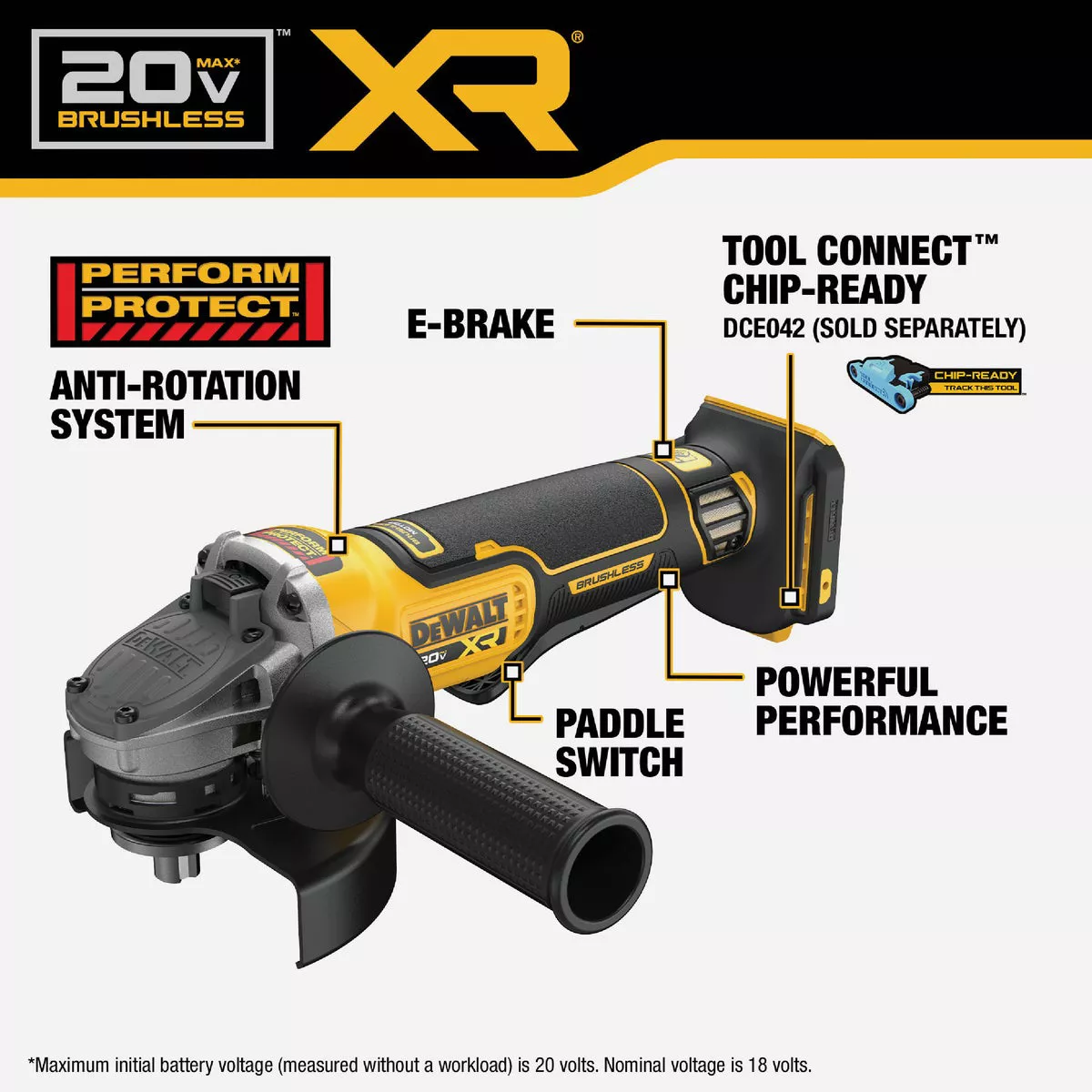 DEWALT 20V MAX XR Brushless 4-1/2 In. / 5 In. Cordless Angle Grinder (Tool Only) - photo 2