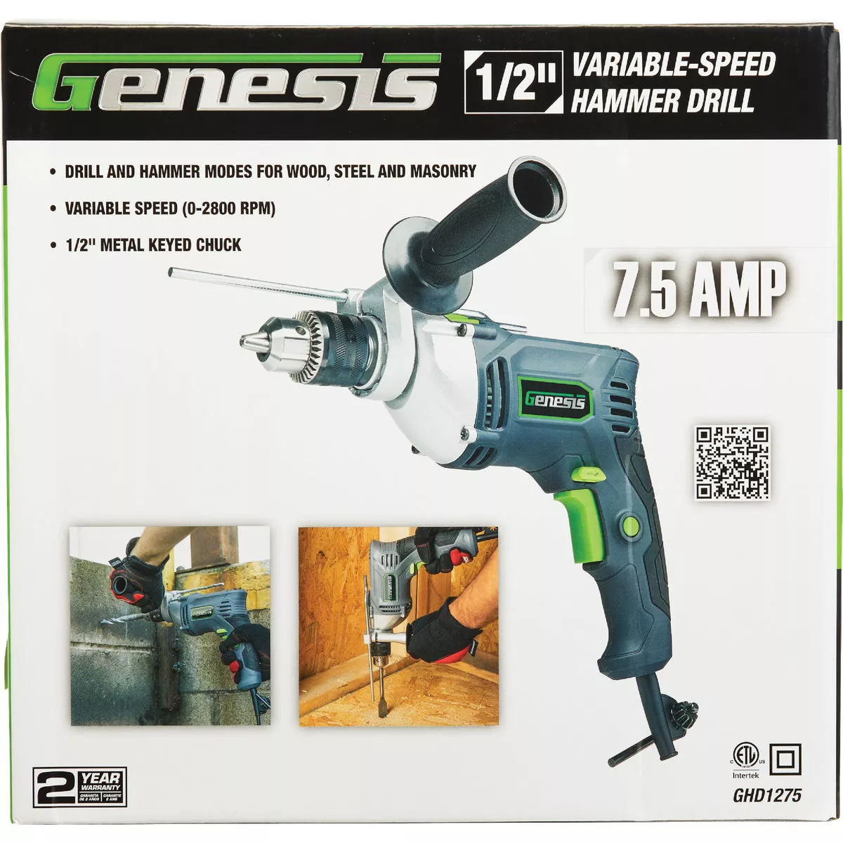 Genesis 7.5A 1/2 In. VSR Electric Hammer Drill - photo 2