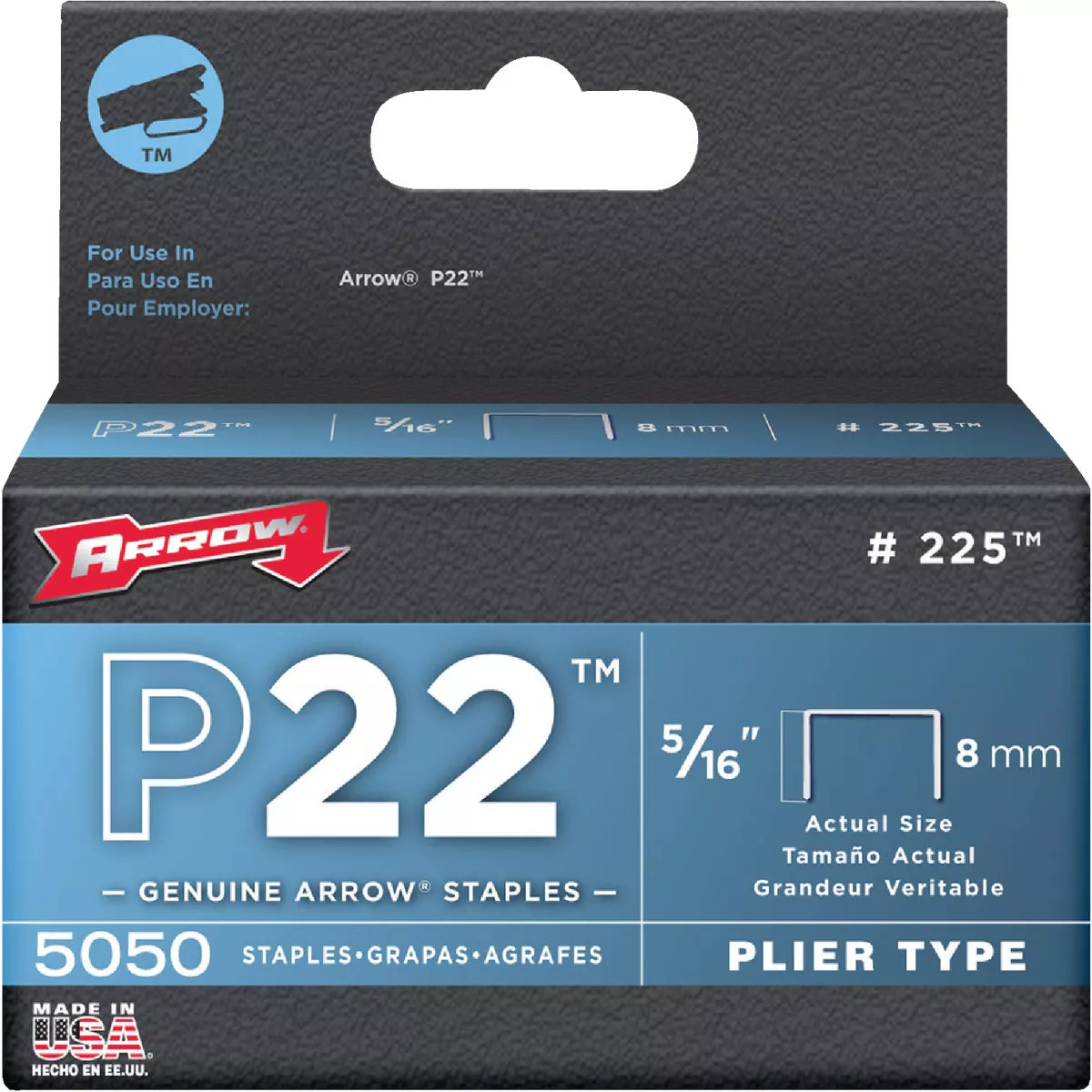 Arrow P22 Plier Type Staple, 5/16 In. (5050-Pack)