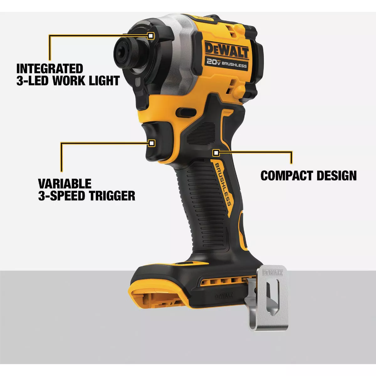 DEWALT ATOMIC 20V MAX Brushless 1/4 In. Cordless Impact Driver (Tool Only) - photo 2