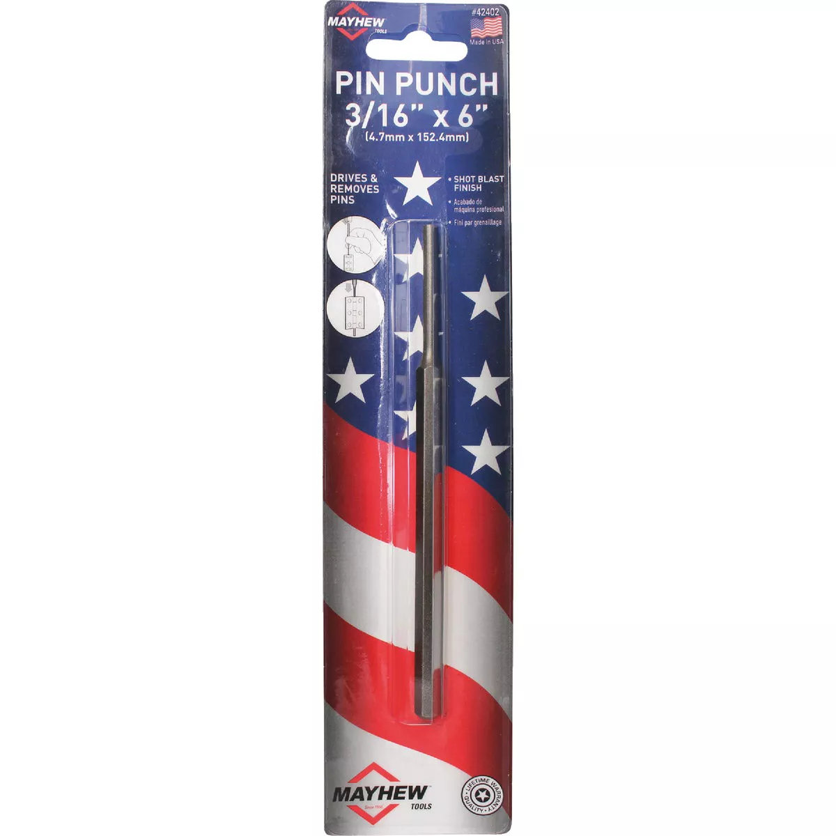 Mayhew Tools 3/16 In. x 6 In. Pin Punch - photo 2
