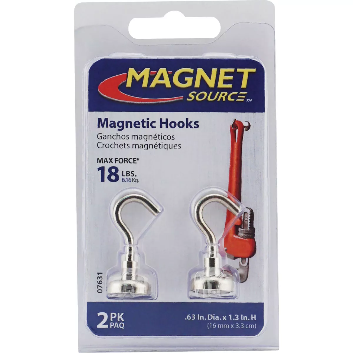 MagnetSource Grade 42 Neodymium 18 Lb. Capacity Magnet Hook (2-Pack) - photo 6