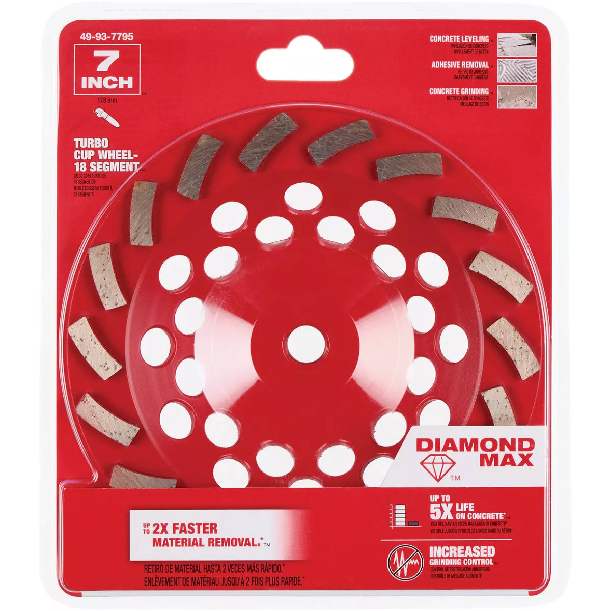 Milwaukee DIAMOND MAX 7 In. Segmented Turbo Rim Diamond Cup Wheel - photo 2