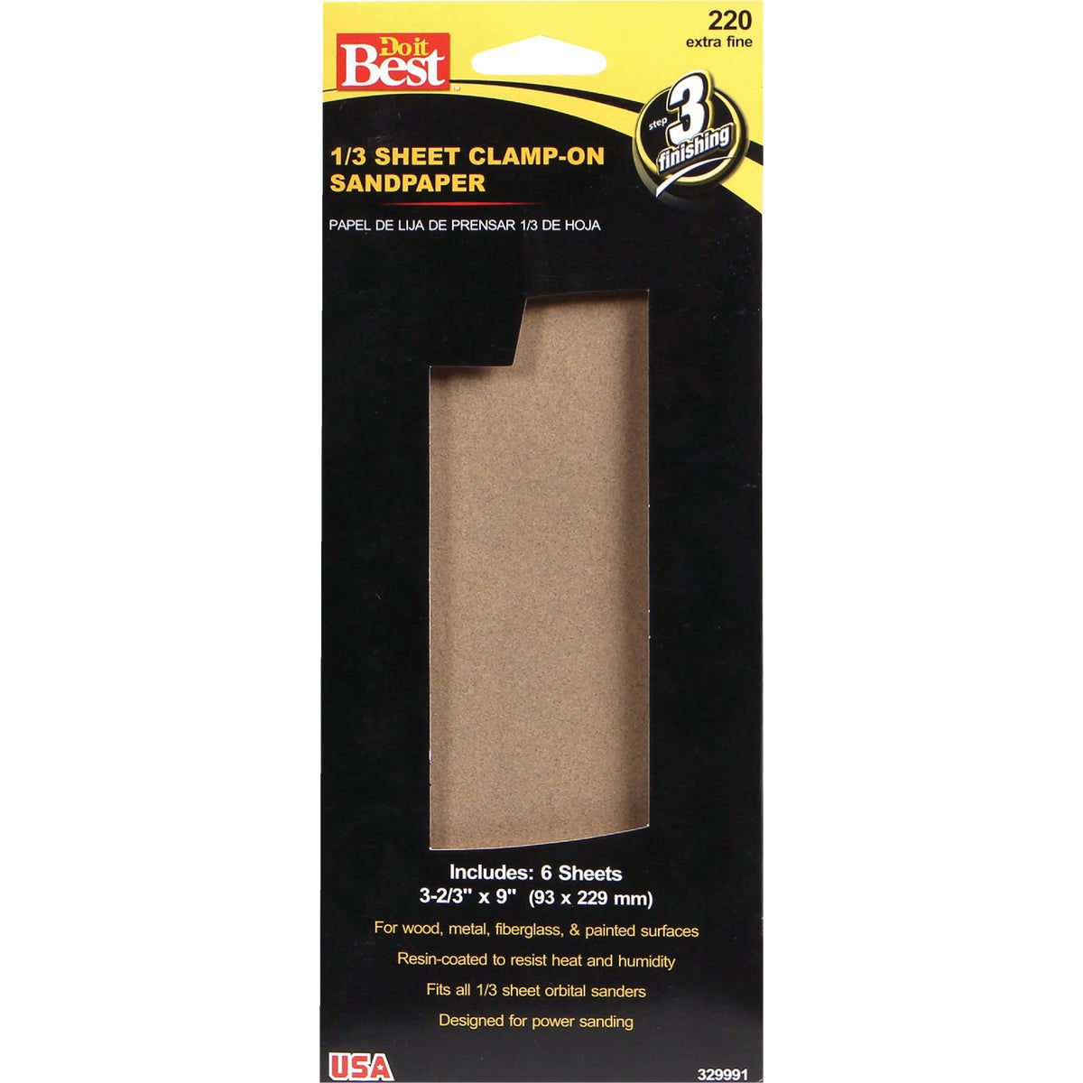 Do it Best Aluminum Oxide 220C Grit 1/3 Sheet Power Sanding Sheet (6