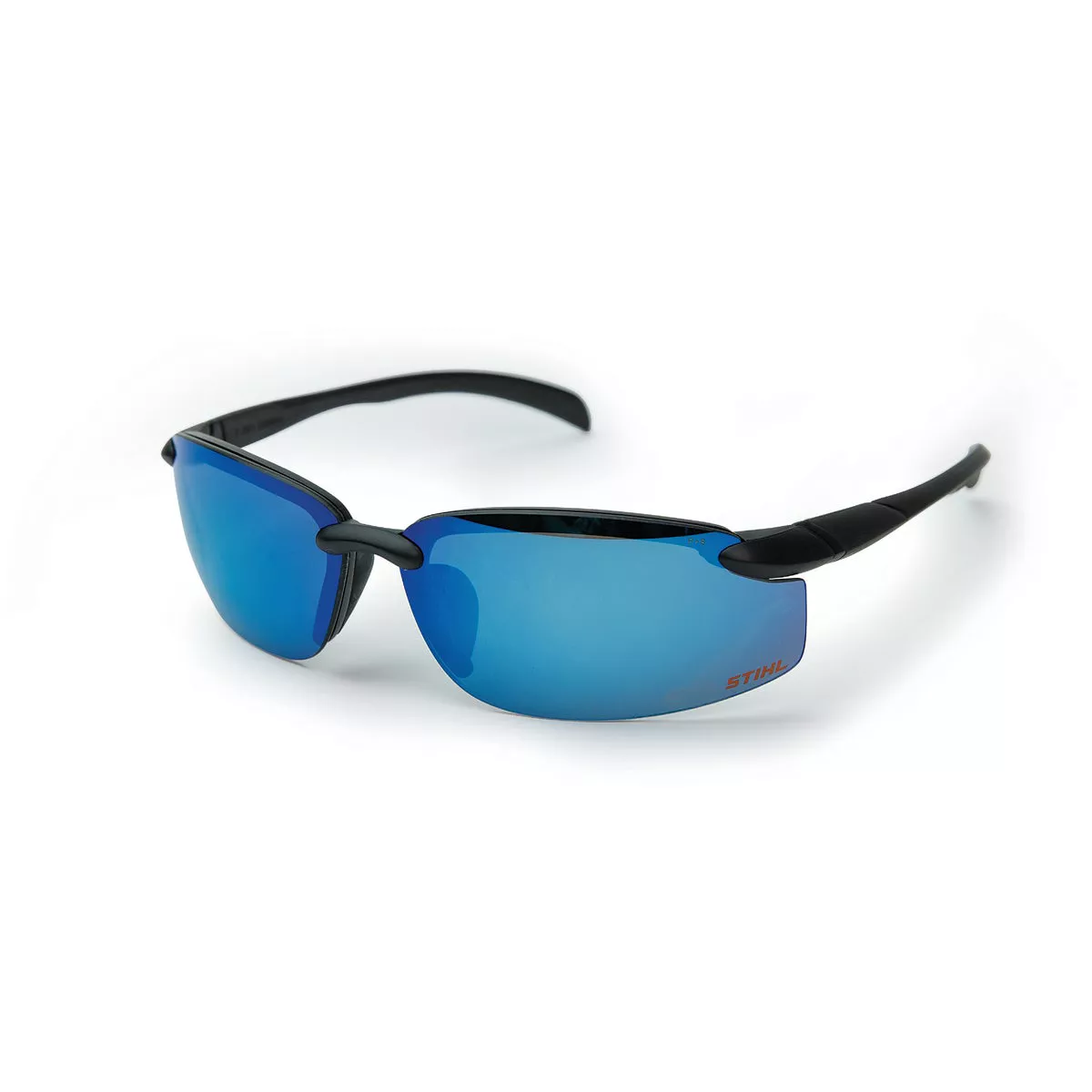 STIHL Deputy II Black Frame Safety Glasses with Blue Mirror Lenses