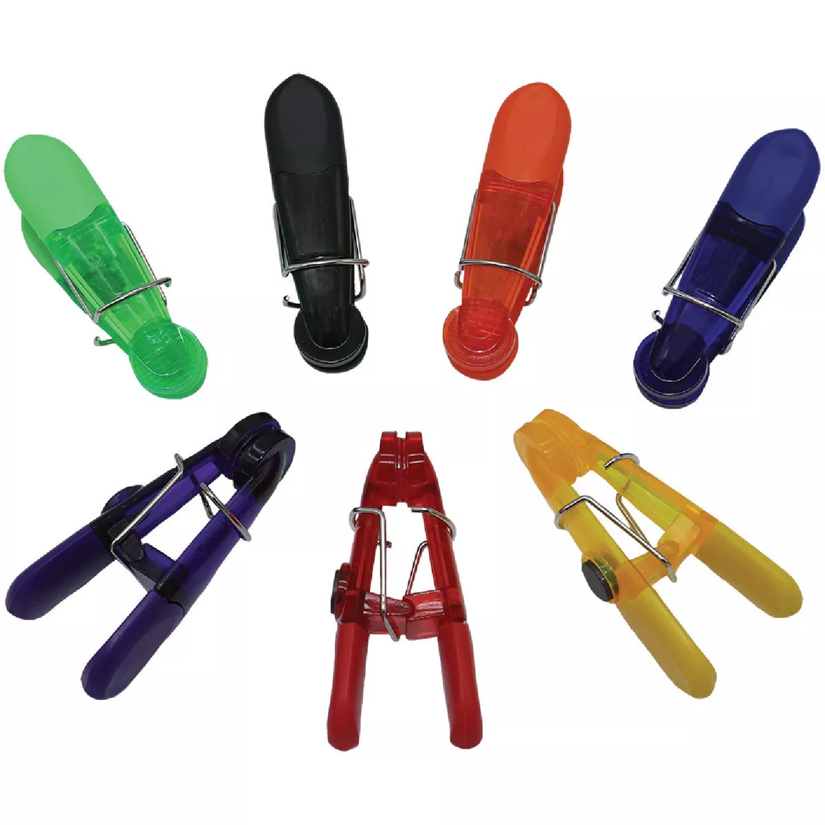 Grip On Tools 3 In. Assorted Colors Magnetic Clip Set (7-Pack)