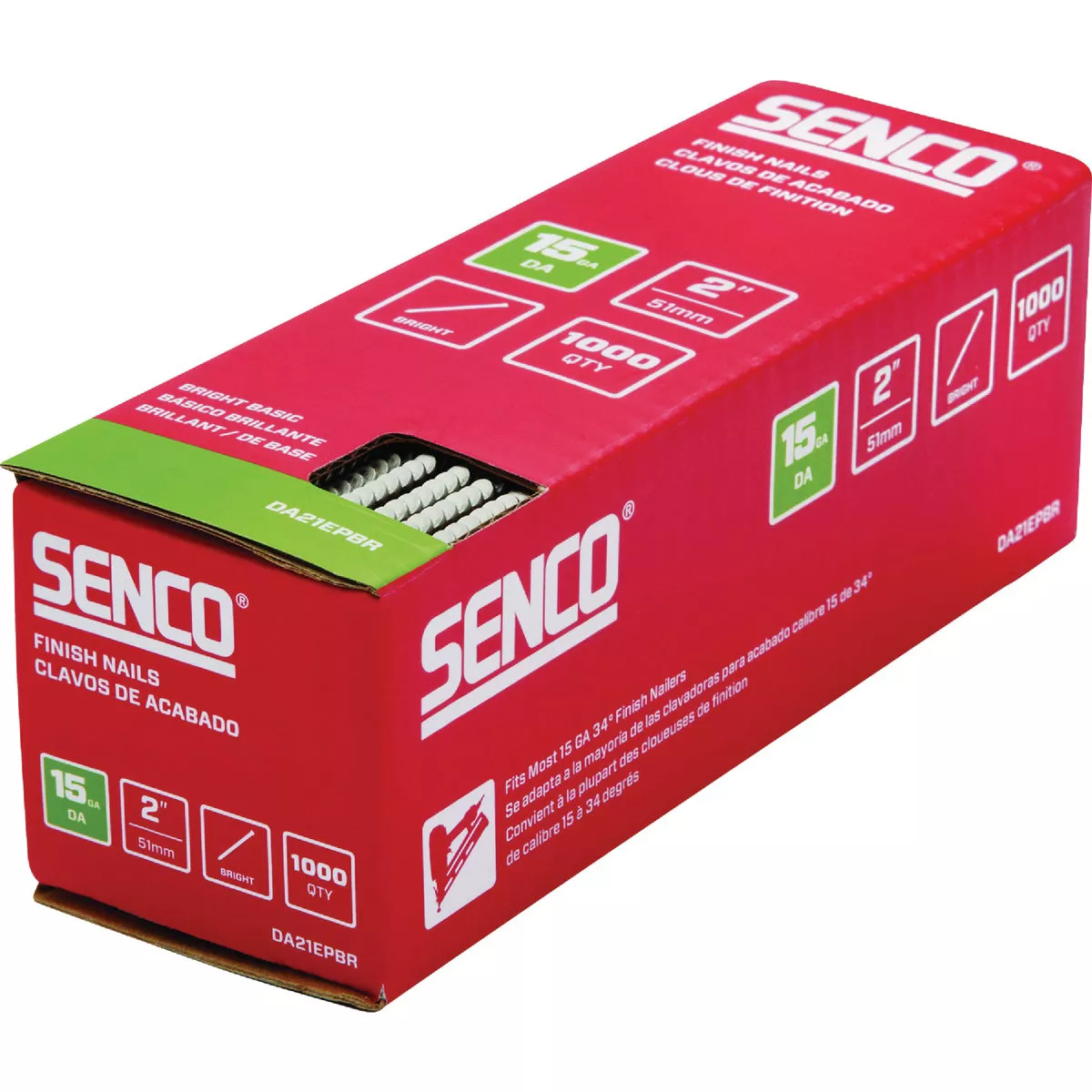 Senco 2 In. 15-Gauge Bright 34 Degree Angled Finish Nail (1000 Ct.) - photo 3