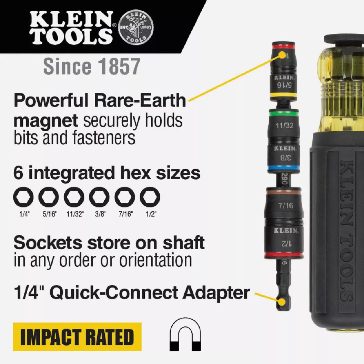 Klein Standard 7-in-1 Impact Rated Multi-Nut Driver with 3-3/4 In. Shank - photo 3