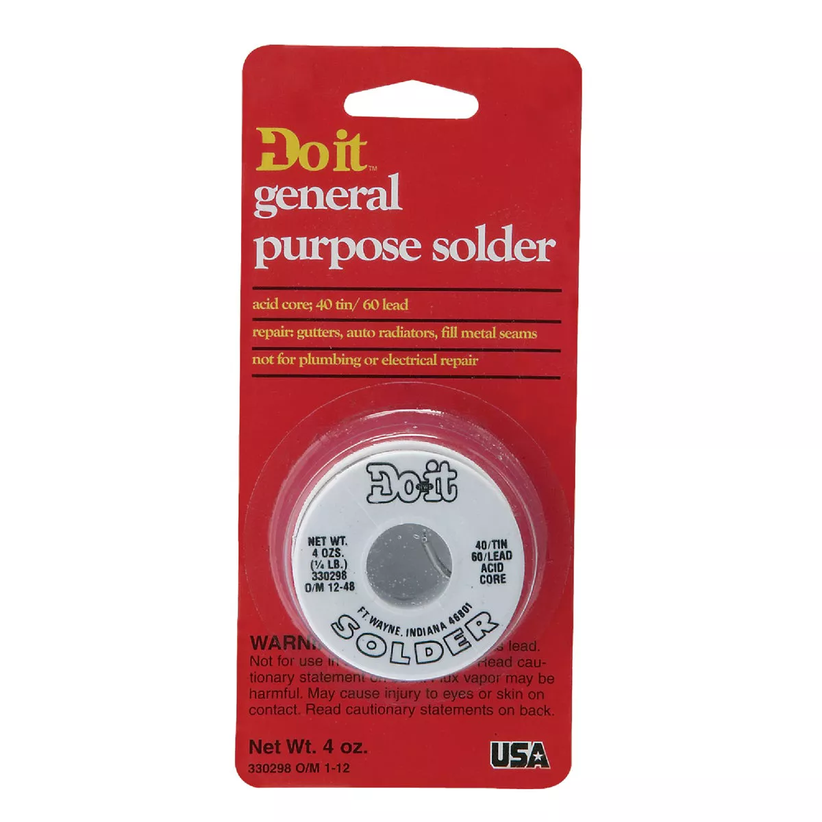 Do it 1/4 Lb. Acid 40% Tin, 60% Lead Solder