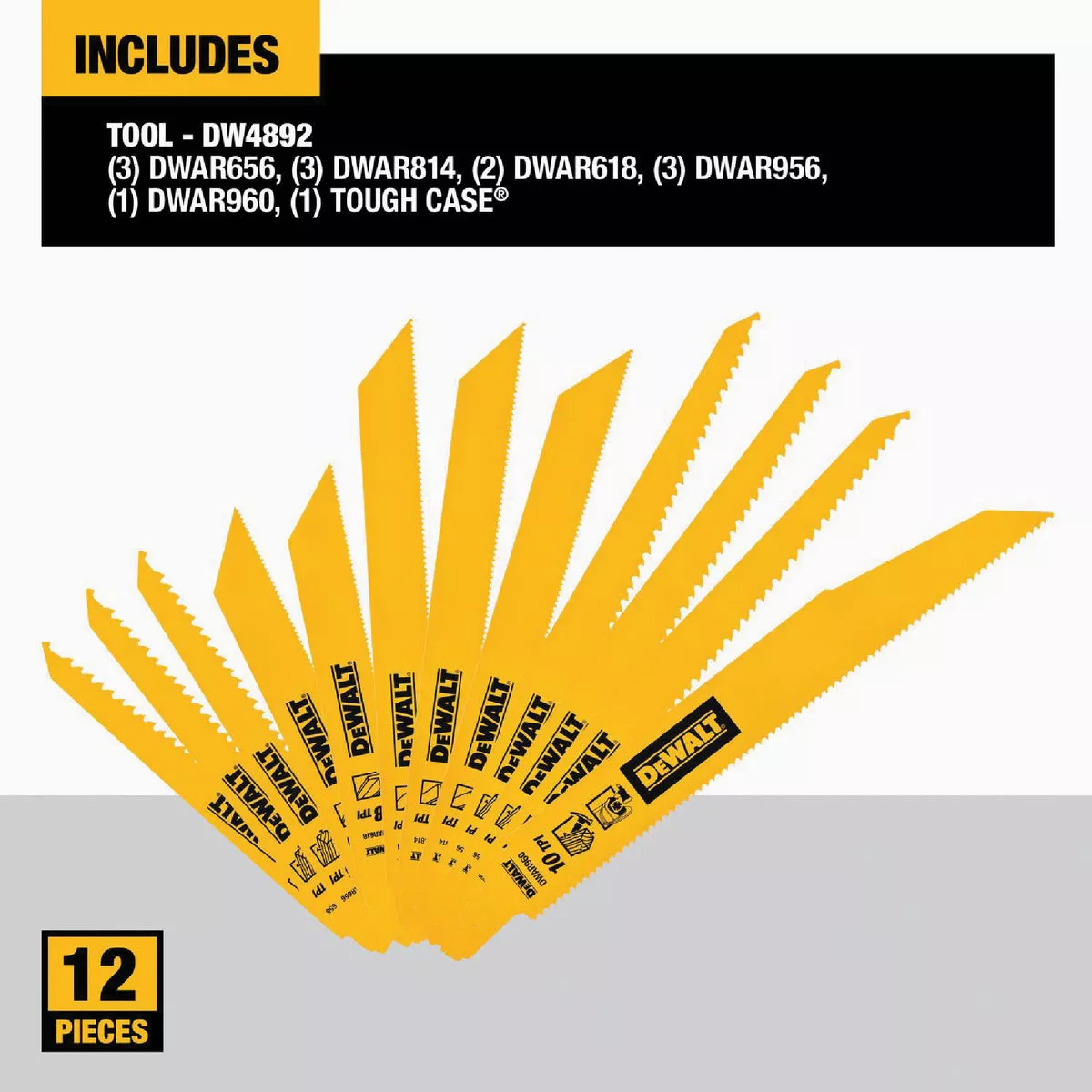 DEWALT 12-Piece Reciprocating Saw Blade Set - photo 3