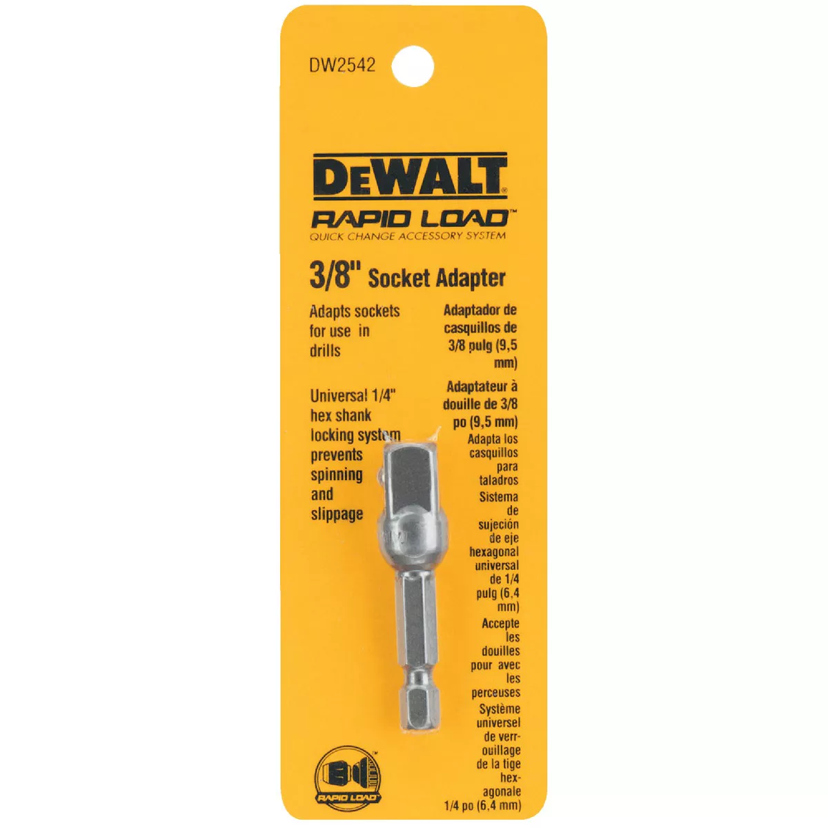 DEWALT 3/8 In. Square 2 In. L. Socket Adapter - photo 2