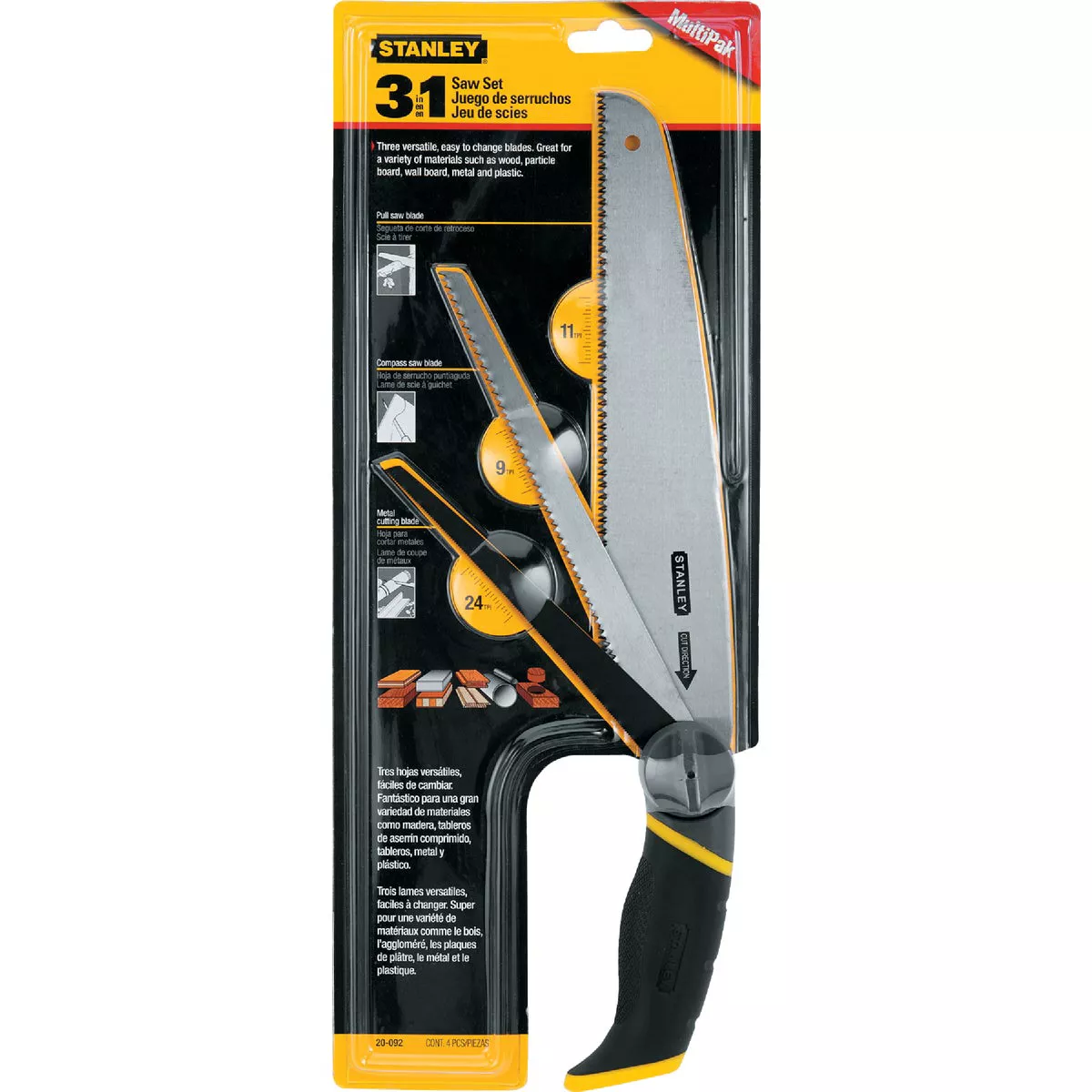 Stanley Hand Saw Set (3-Piece) - photo 2