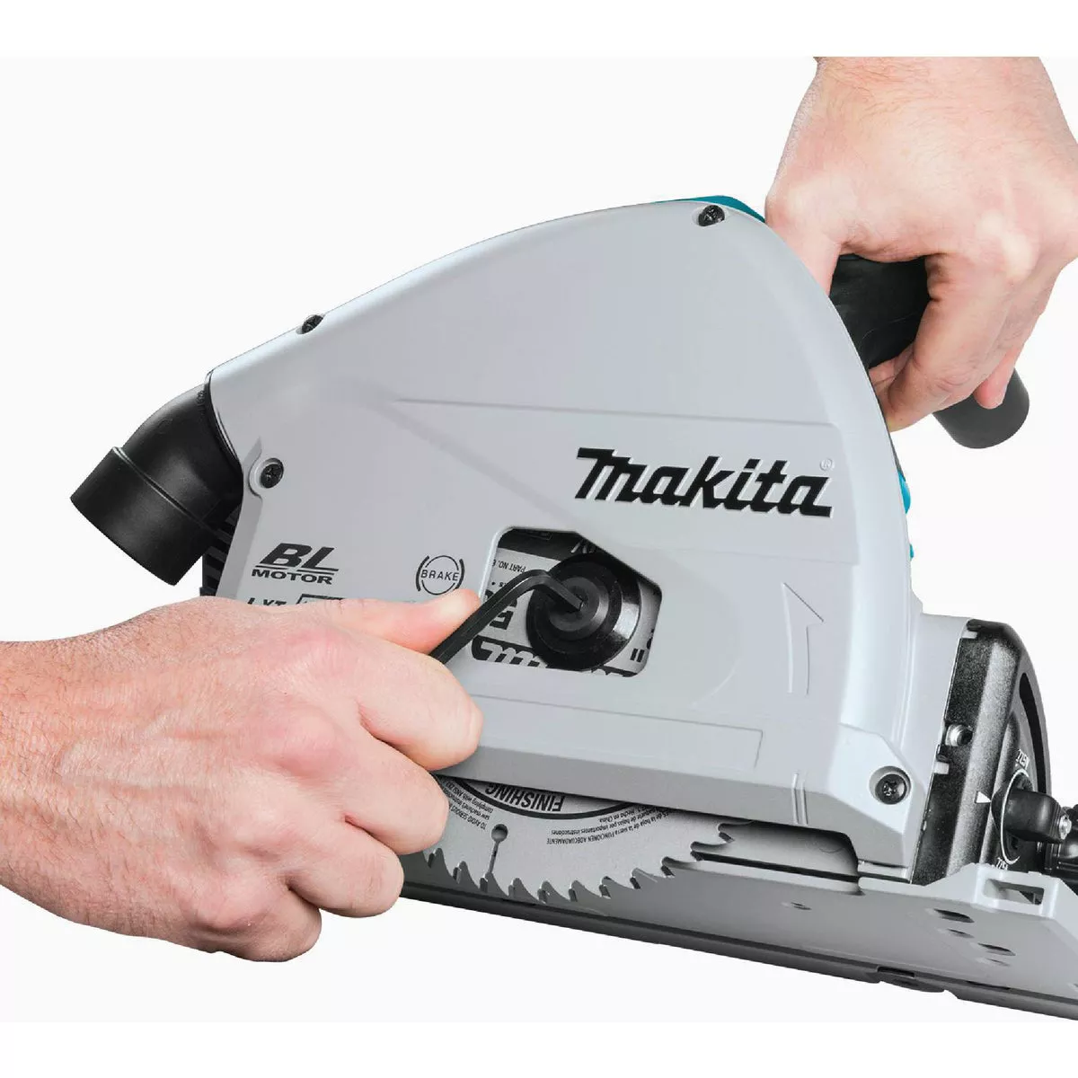 Makita 18V X2 LXT Brushless 6-1/2 In. Cordless Plunge Track Saw Kit with (2) 5.0 Ah Batteries & Dual Port Rapid Charger - photo 9