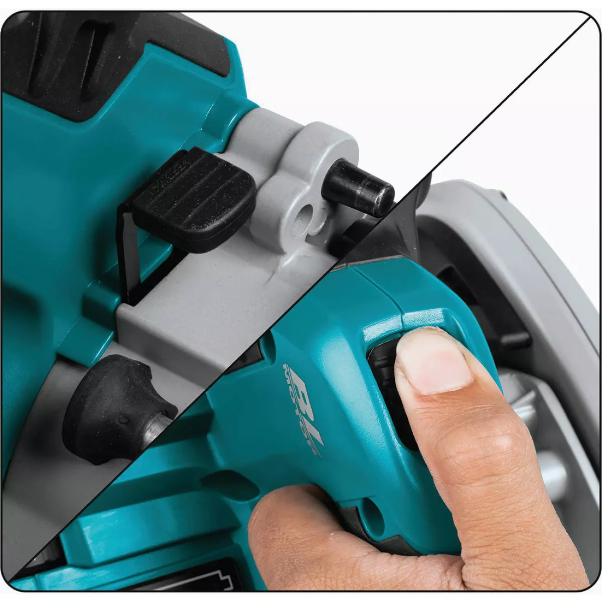 Makita 18V X2 LXT Brushless 6-1/2 In. Cordless Plunge Track Saw Kit with (2) 5.0 Ah Batteries & Dual Port Rapid Charger - photo 10