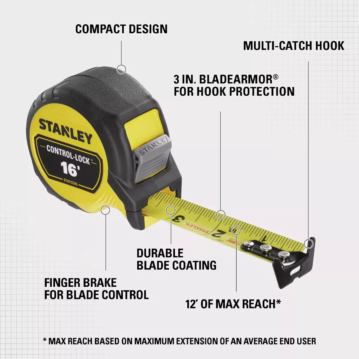 Stanley 16 Ft. Control-Lock Tape Measure - photo 4