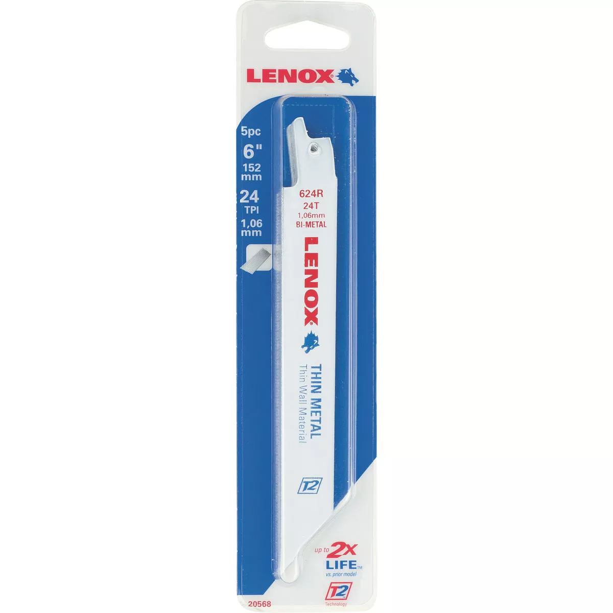 Lenox MULTIWOLF WAVE EDGE 6 In. 24 TPI Thin Metal Reciprocating Saw Blade (5-Pack) - photo 2