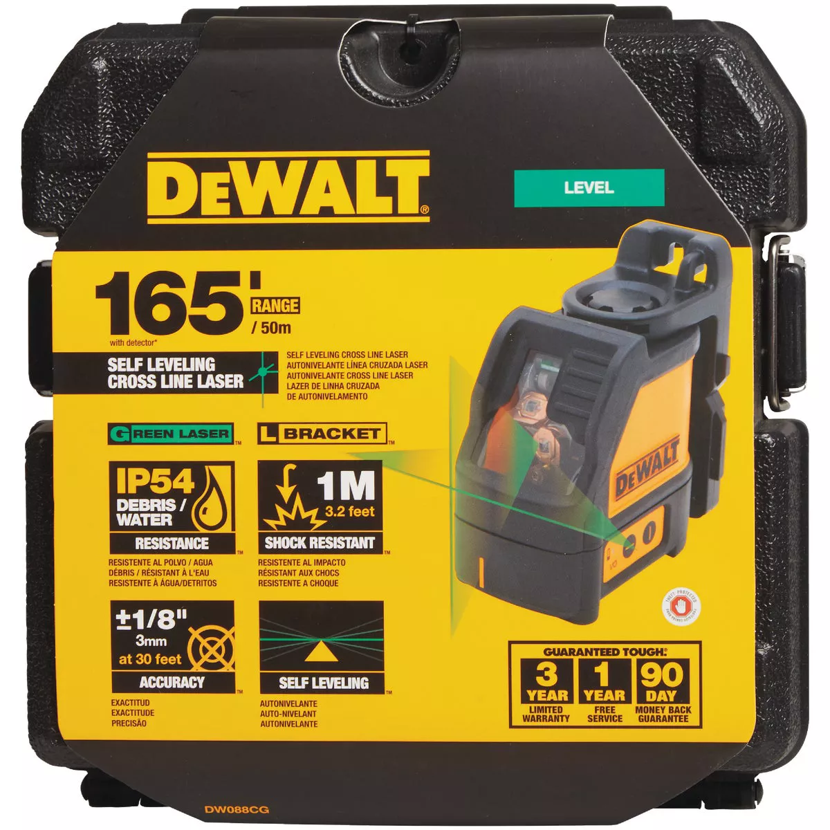 DEWALT 165 Ft. Green Self-Leveling Cross Line Horizontal/Vertical Laser Level - photo 2