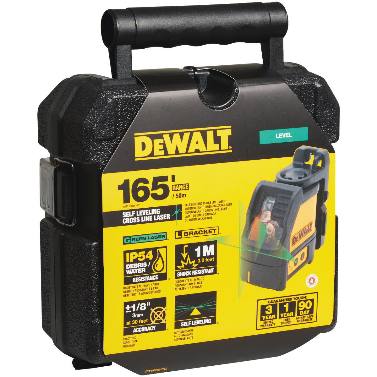 DEWALT 165 Ft. Green Self Leveling Cross Line Horizontal Vertical Laser Level