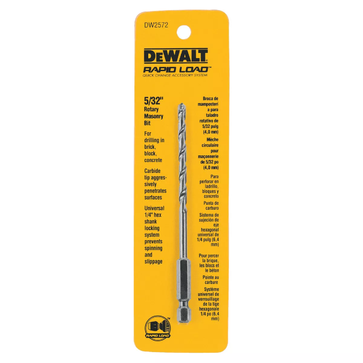 DEWALT 5/32 In. x 5 In. Rotary Masonry Drill Bit
