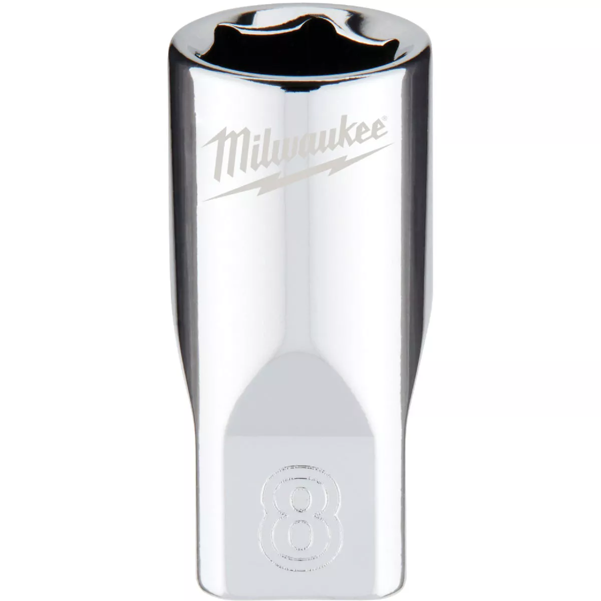 Milwaukee 1/4 In. Drive 8 mm 6-Point Shallow Metric Socket with FOUR FLAT Sides