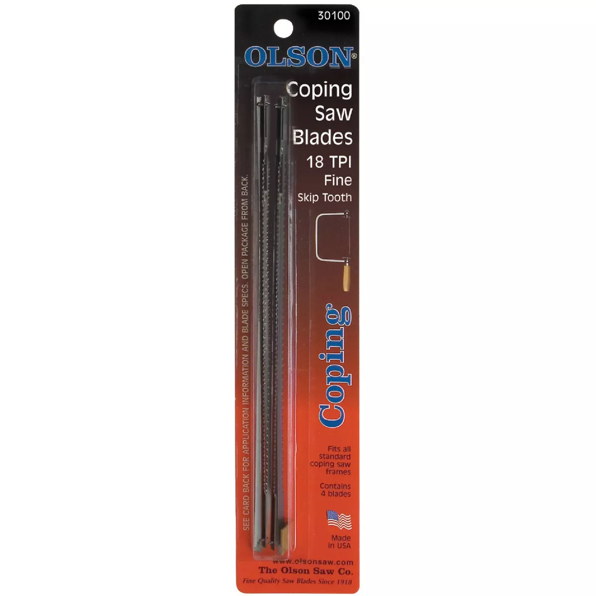 Olson 6-1/2 In. 16 TPI Skip Tooth Coping Saw Blade (4-Pack)