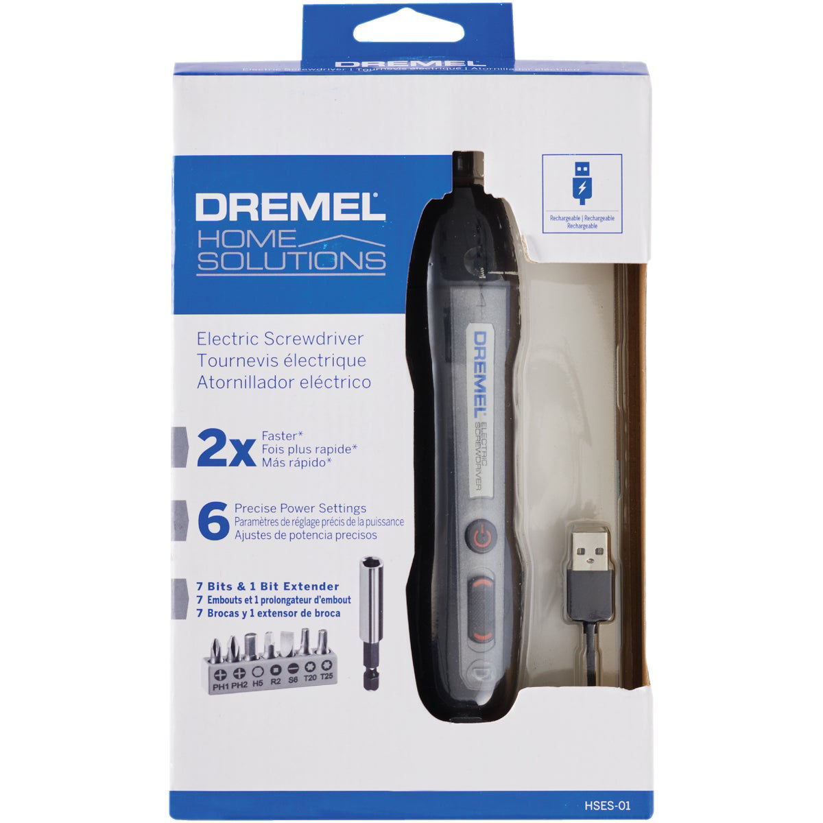 Dremel 4V Cordless Screwdriver Kit with 6 Power Settings and Smart Stop  Technology, Includes 7 Screwdriver Bits, 1 Bit Extender, USB Cable and  Power