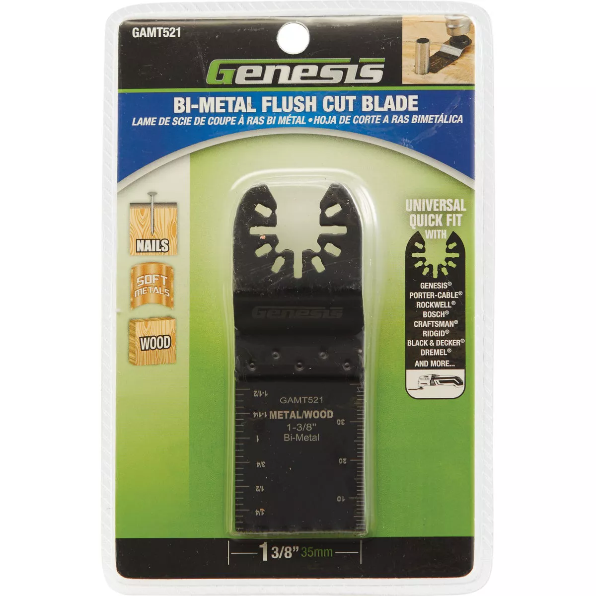 Genesis 1-3/8 In. Bi-Metal Flush Cut Oscillating Blade - photo 2
