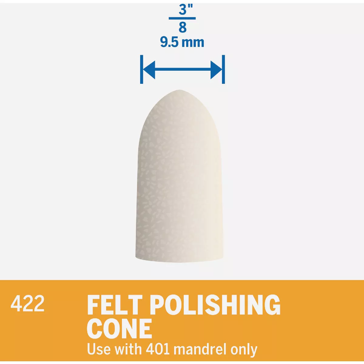 Emery 3/8 In. Felt Cone Polishing Wheel - photo 5