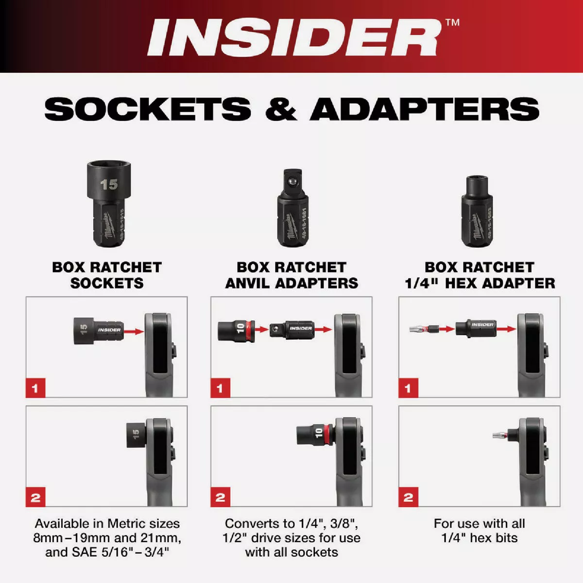 Milwaukee M12 FUEL INSIDER Brushless 1/4 In. to 3/8 In. Extended Reach Cordless Box Ratchet (Tool Only) - photo 5