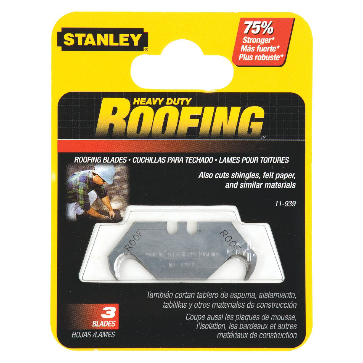 Stanley HeavyDuty Roofing 2Ended Hook 17/8 In. Utility Knife Blade