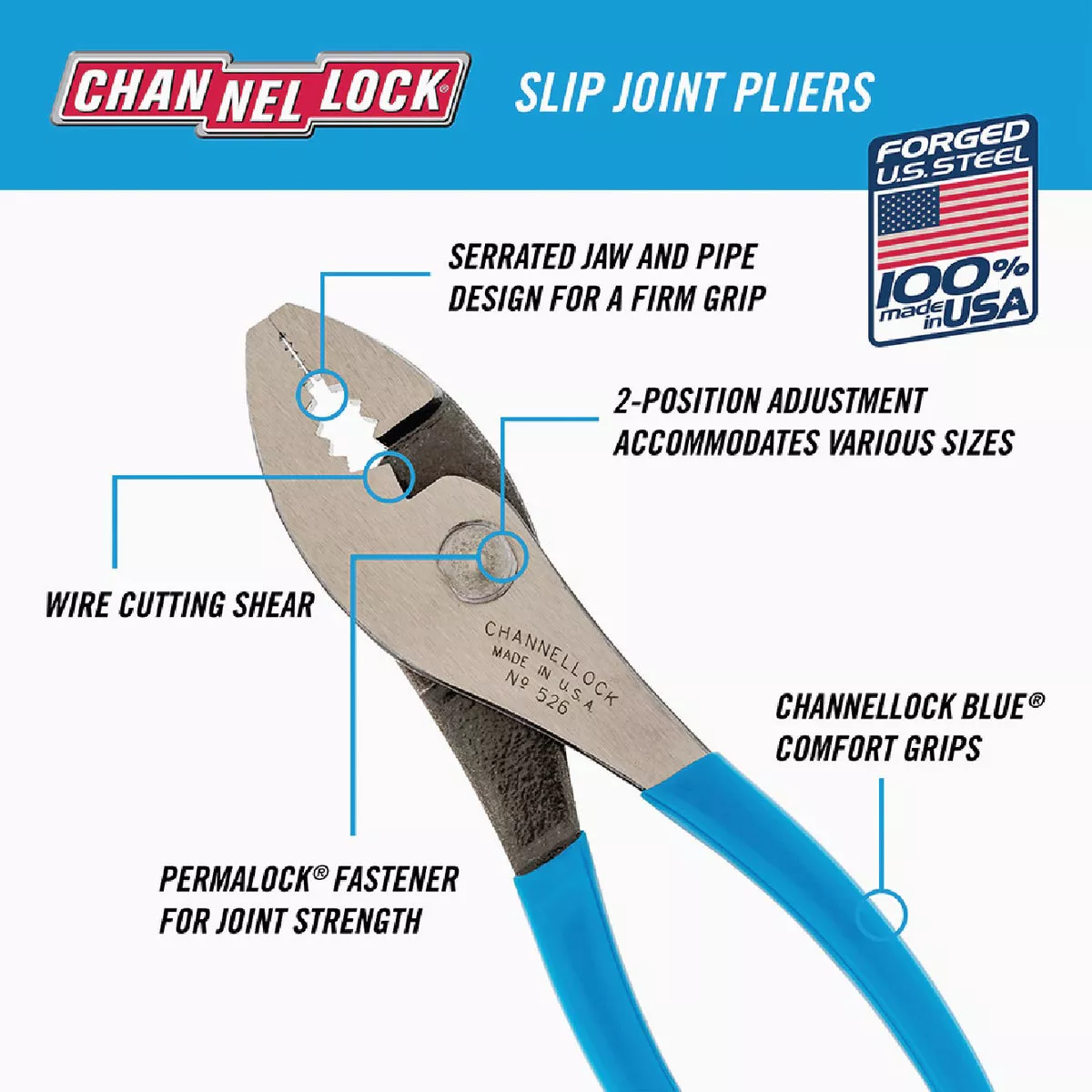 Channellock 6 In. Slip Joint Pliers - photo 4