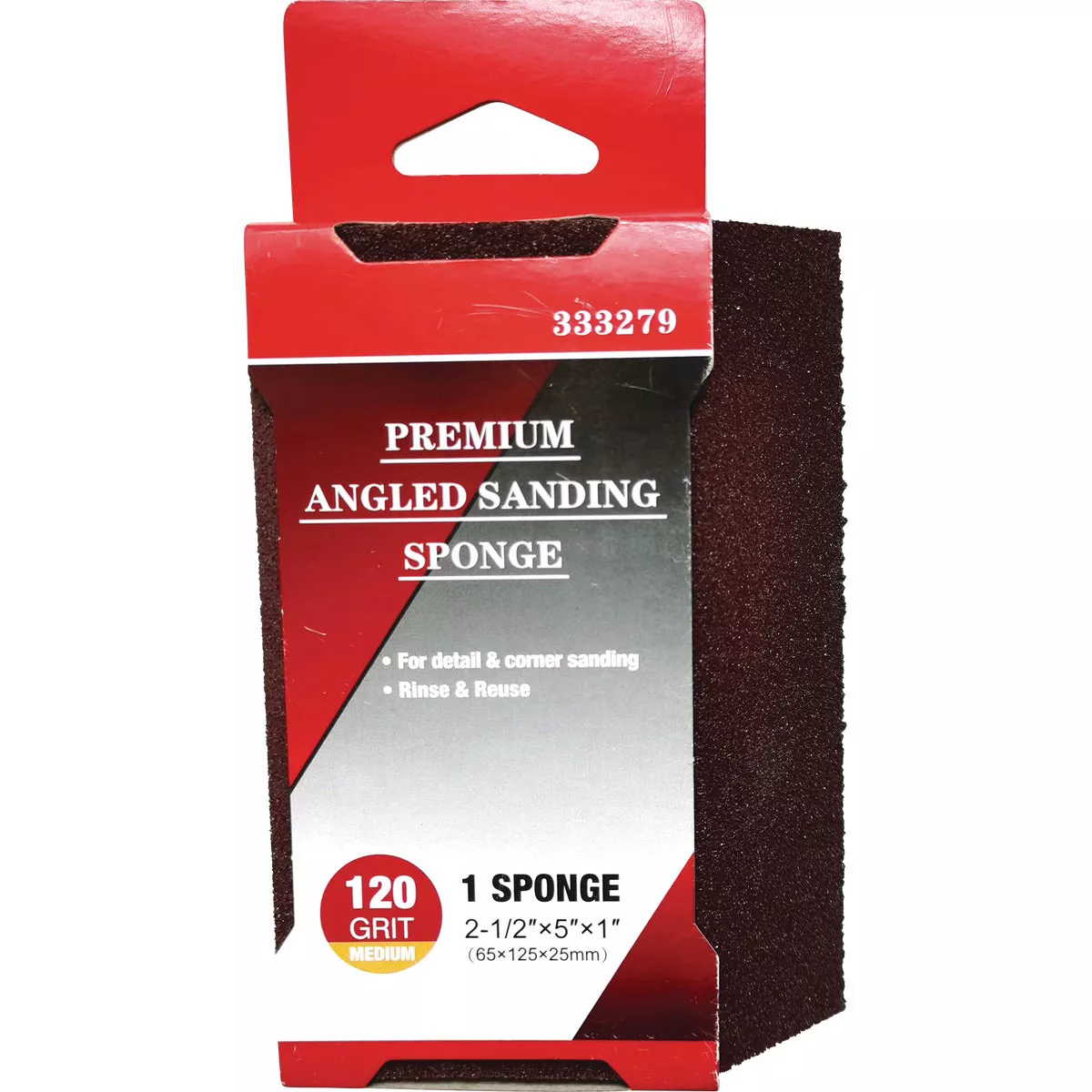 Angled 2-1/2 In. x 5 In. x 1 In. 120 Grit Medium Sanding Sponge
