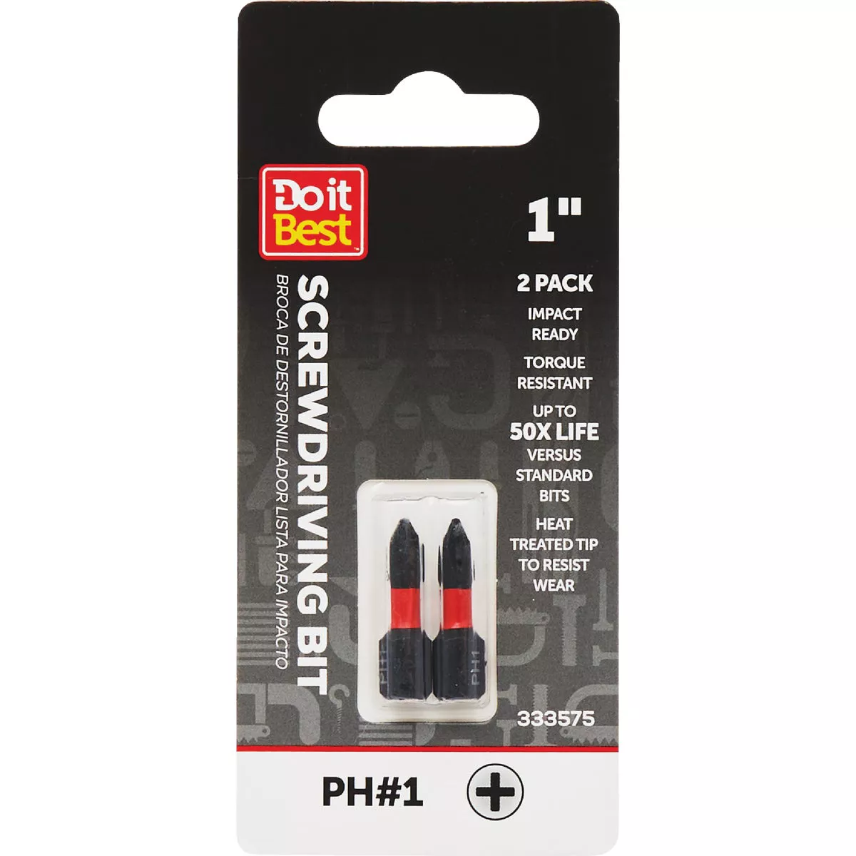 Do it Best 1 In. Phillips #1 Impact Ready Screwdriver Bit (2-Pack)