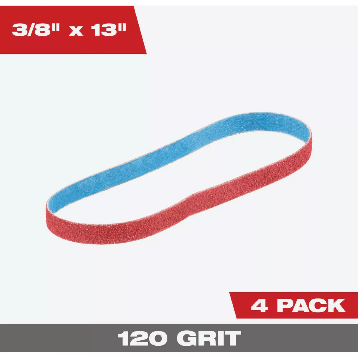 Milwaukee 3/8 In. x 13 In. 120 Grit Bandfile Belt (4-Pack)