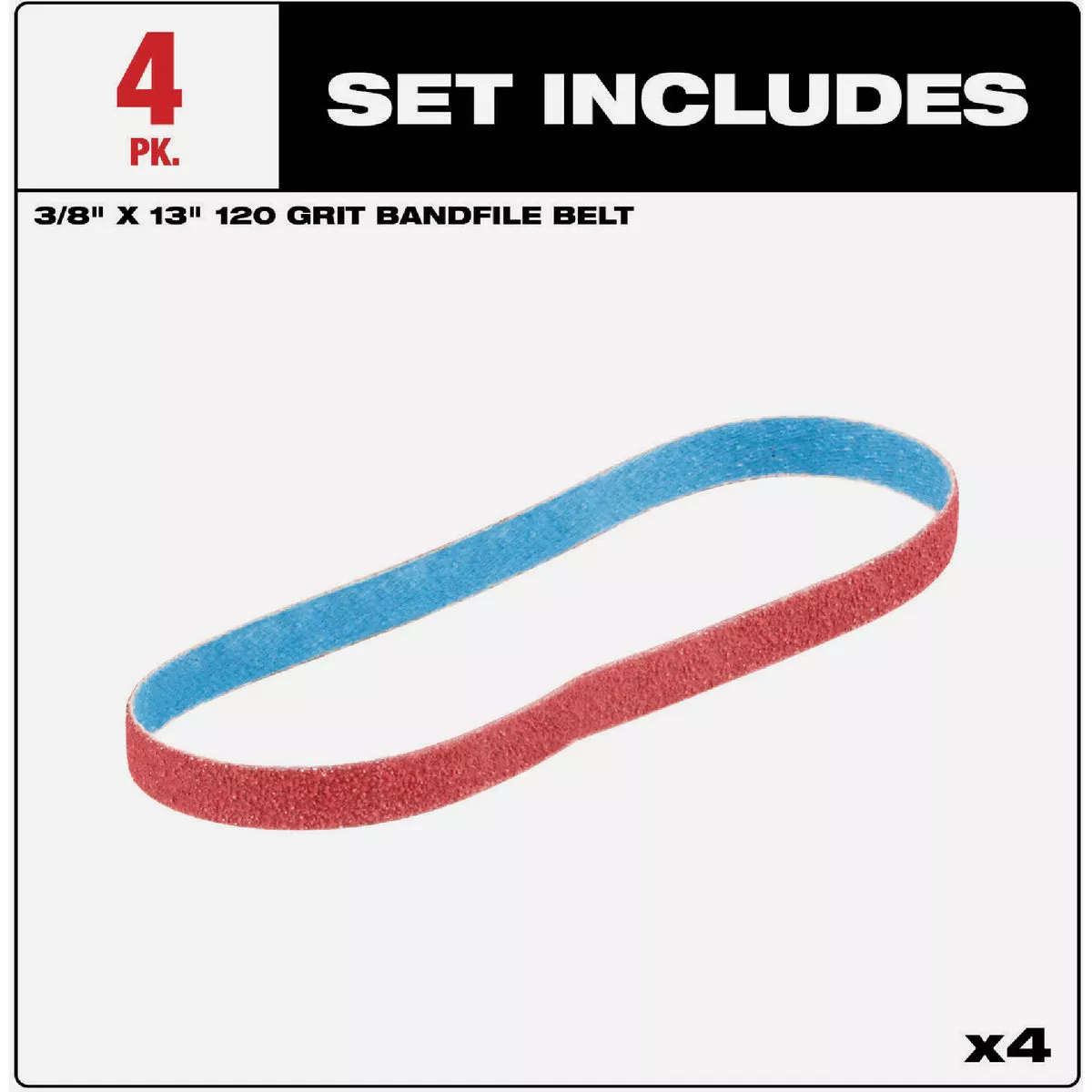 Milwaukee 3/8 In. x 13 In. 120 Grit Bandfile Belt (4-Pack) - photo 2