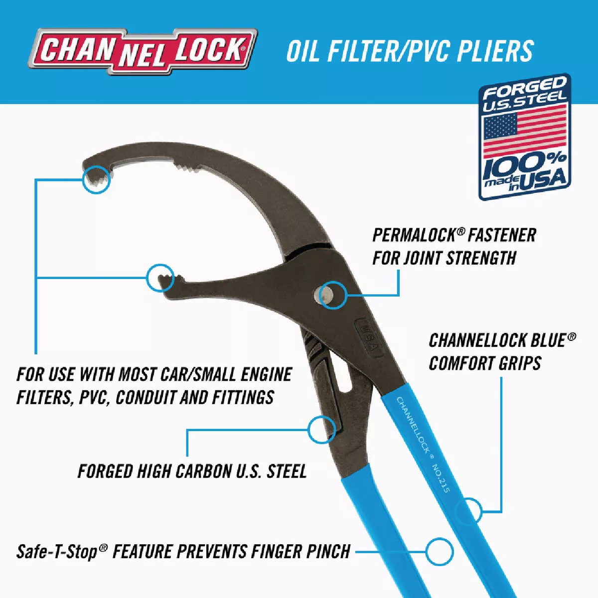 Channellock 15 In. Steel PVC/Oil Filter Pliers - photo 3
