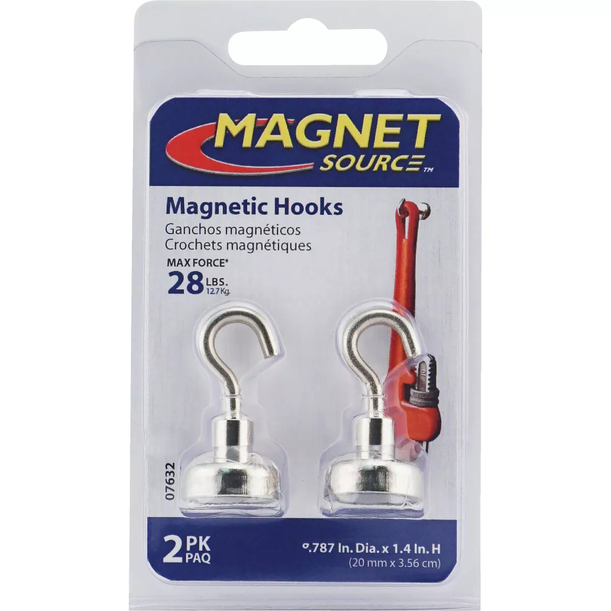 MagnetSource Grade 42 Neodymium 28 Lb. Capacity Magnet Hook (2-Pack) - photo 7