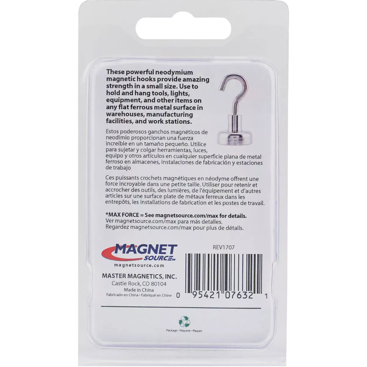 MagnetSource Grade 42 Neodymium 28 Lb. Capacity Magnet Hook (2-Pack) - photo 10