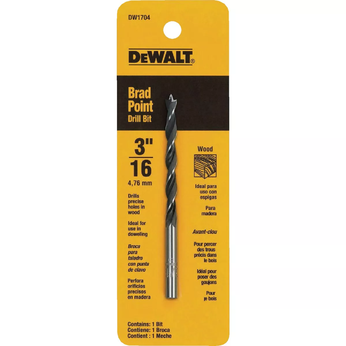 DEWALT 3/16 In. Brad Point Drill Bit - photo 2