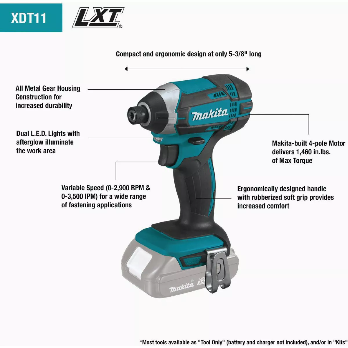 Makita 18-Volt LXT Lithium-Ion 1/4 In. Hex Cordless Impact Driver (Tool Only) - photo 3