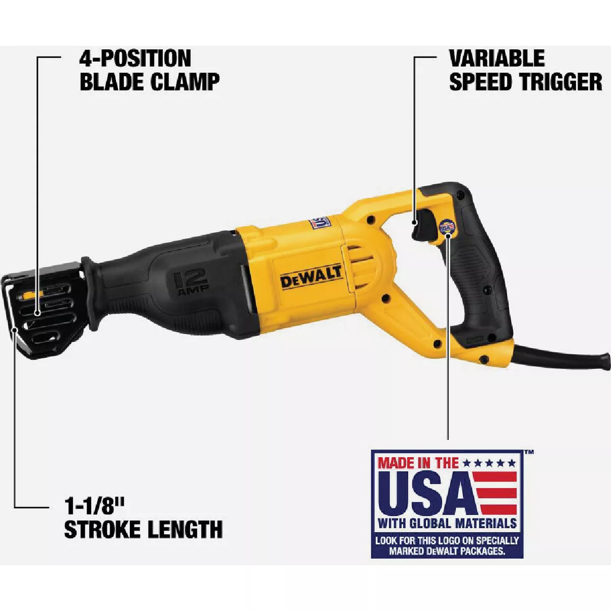 DEWALT 12-Amp Reciprocating Saw - photo 2