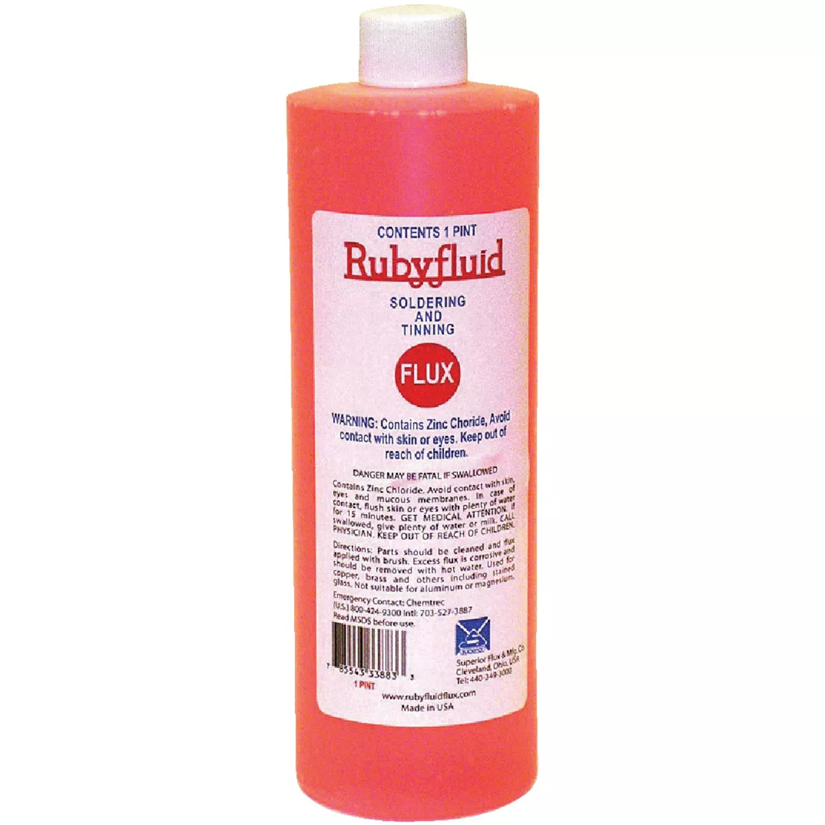 Superior Flux Rubyfluid 16 Oz. Soldering Flux, Liquid