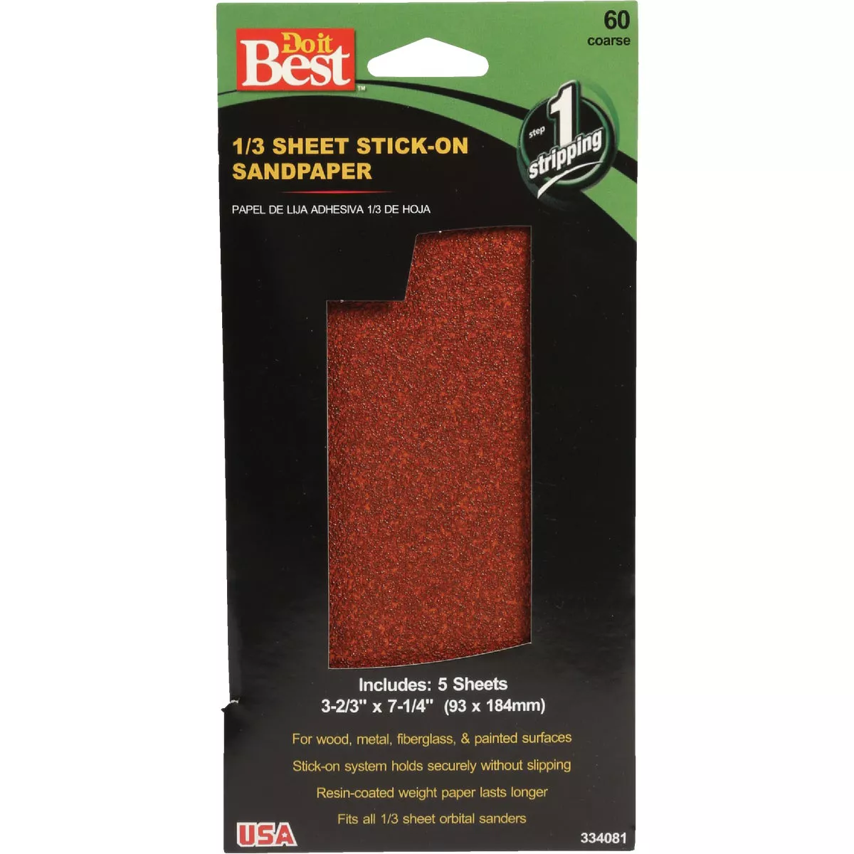 Do it Best 60 Grit 1/3 Stick-On Sheet Power Sanding Sheet (5-Pack)