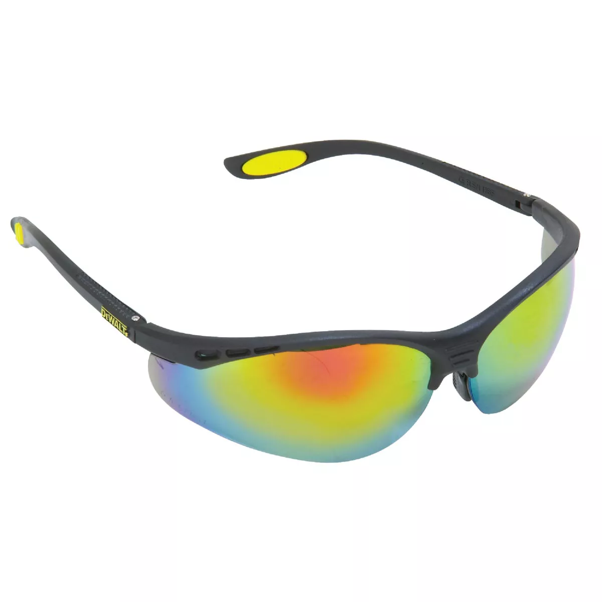 DEWALT Reinforcer Black/Yellow Frame Safety Glasses with Fire Lenses