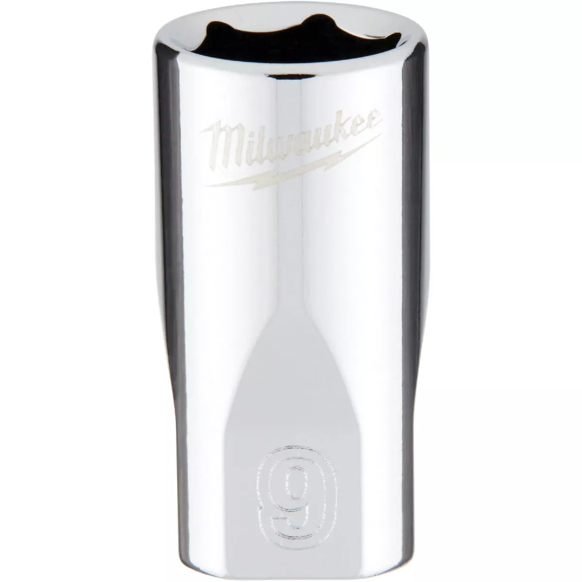Milwaukee 1/4 In. Drive 9 mm 6-Point Shallow Metric Socket with FOUR FLAT Sides