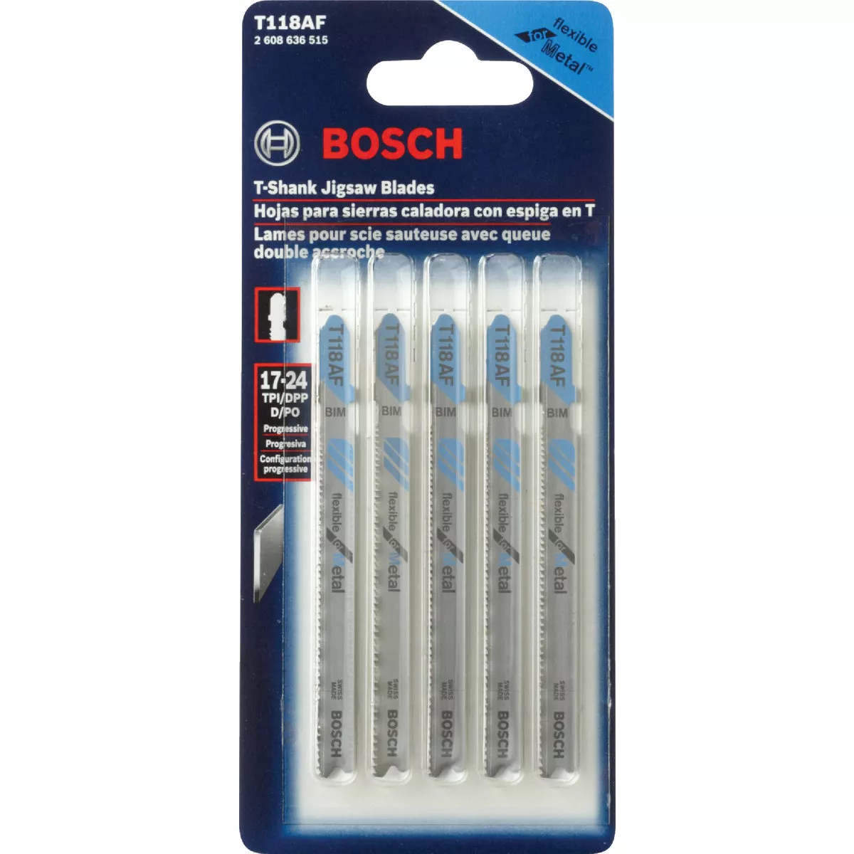 Bosch 3-5/8 In. x 17-24 TPI T-Shank Bi-Metal Jig Saw Blade for Metal (5-Pack) - photo 2