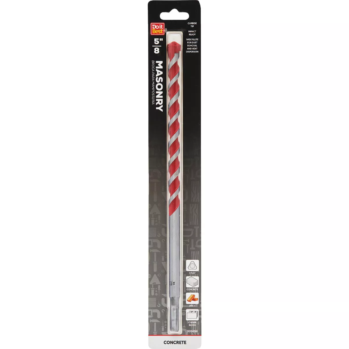Do it Best 5/8 In. x 12 In. Impact Ready Carbide Masonry Drill Bit