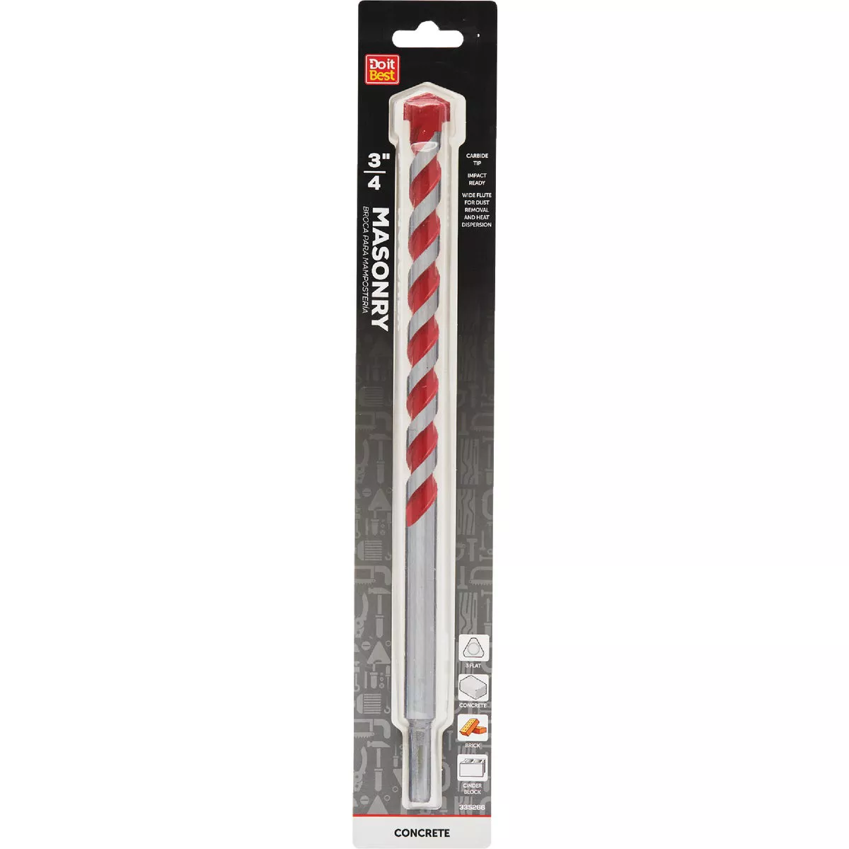Do it Best 3/4 In. x 12 In. Impact Ready Carbide Masonry Drill Bit