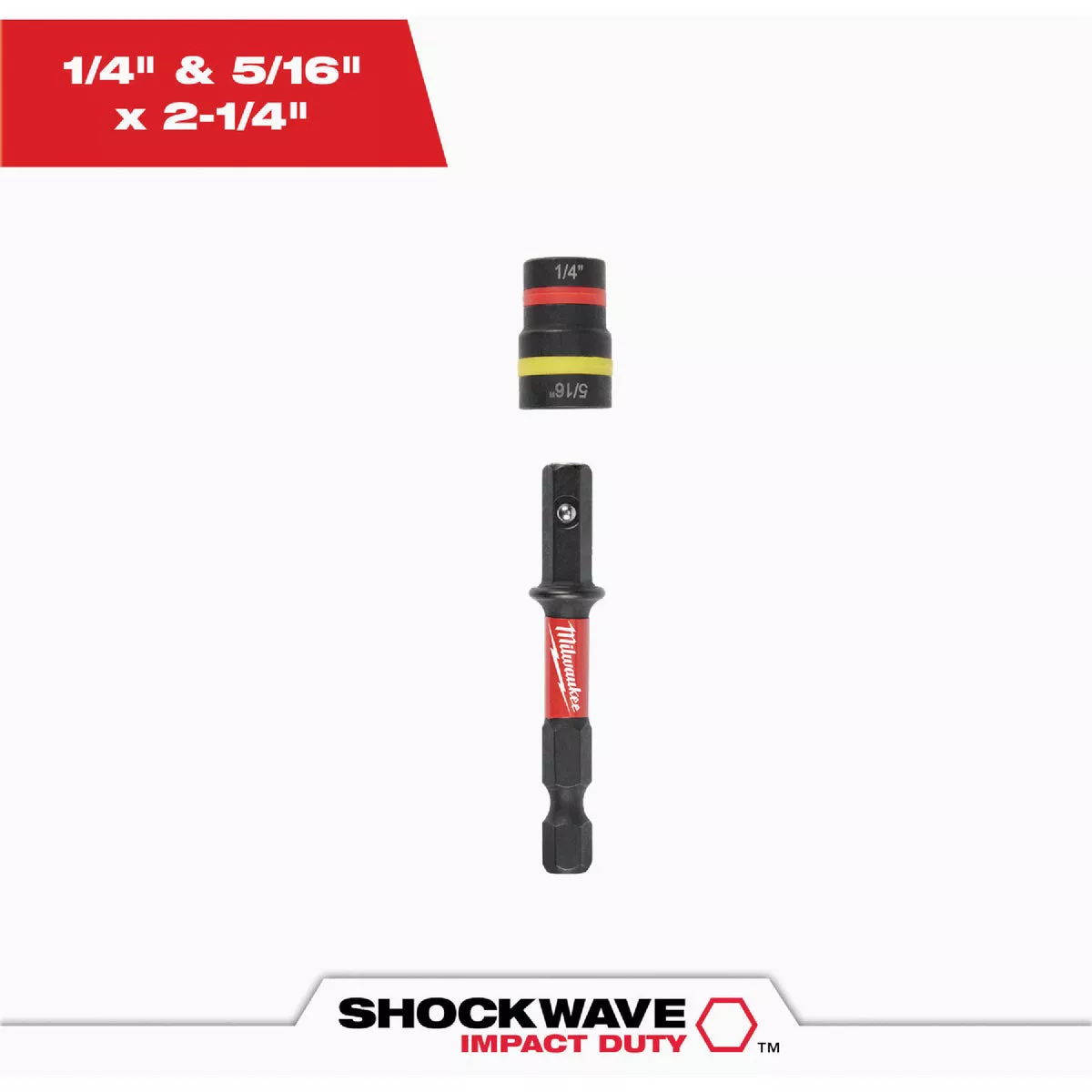 Milwaukee SHOCKWAVE QUIK-CLEAR 2-in-1 1/4 In. & 5/16 In. x 2-1/4 In. Impact Duty Magnetic Nut Driver