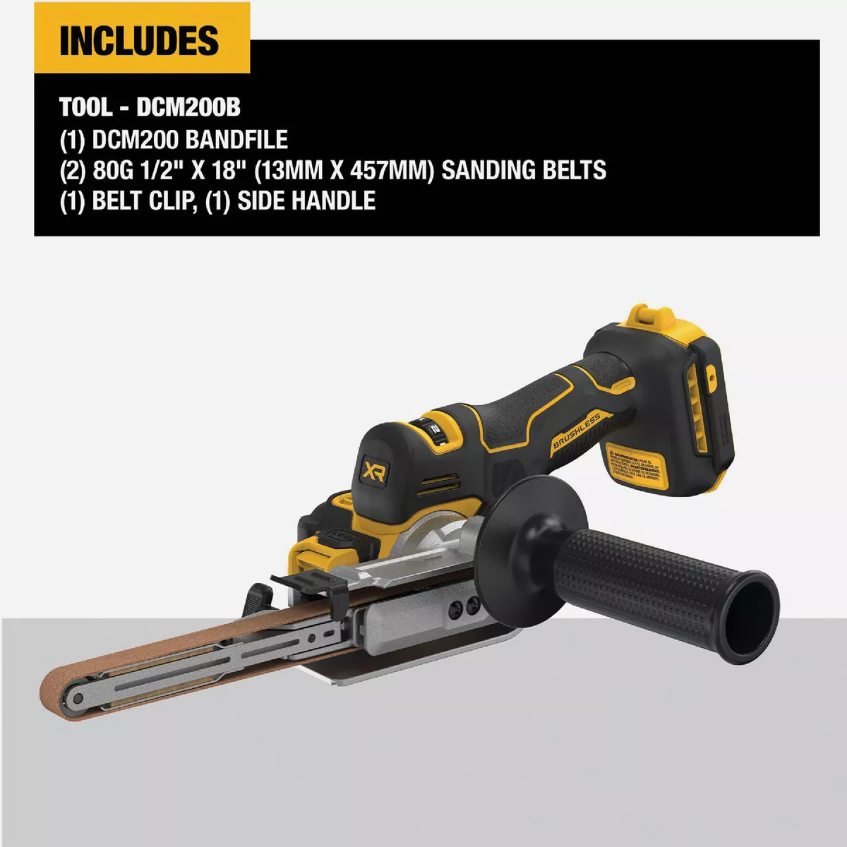 DEWALT 20V MAX XR Brushless 1/2 In. x 18 In. Cordless Band File (Tool Only) - photo 2